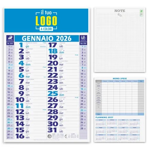 Calendario Olandese 2026 Monocolore Personalizzabile