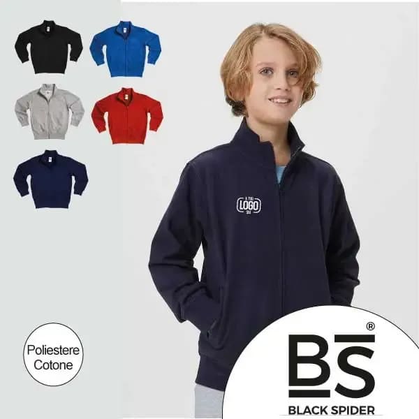 Felpa da Bambino a Collo Alto e Zip Intera Personalizzata